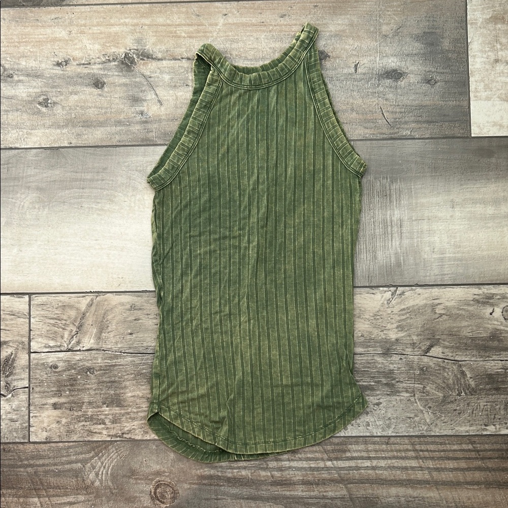 Zenana Outfitters Olive Green Ribbed Tank Top